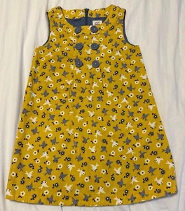 Mini Boden Floral Cord Dress Jumper Girls EUC Size 5/6 - Picture 1 of 4