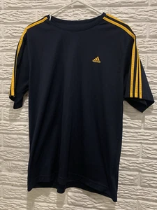 Adidas ATS Dry, Navy w/ Gold Three Stripes on Sleeve T-Shirt Size Large - Picture 1 of 11