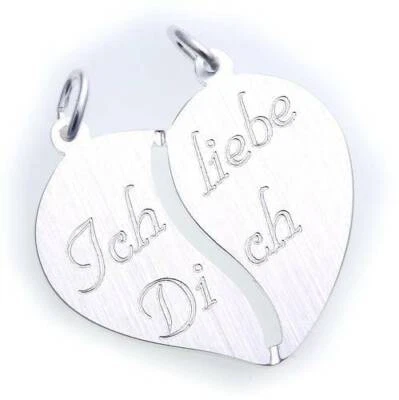 Partner Pendant Cuore Ti Amo Argento 925 Opaco Argento Sterling Unisex - Immagine 1 di 2