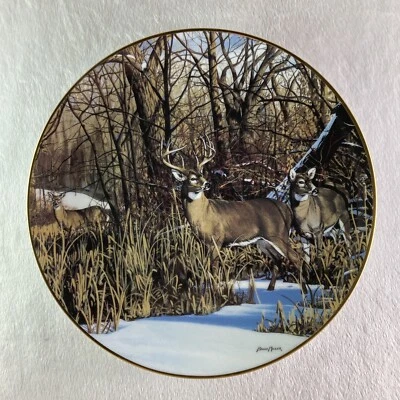 DOWNWIND ALERT Plate Friends of the Forest Bruce Miller Danbury Mint Deer Buck + - Image 1 of 4