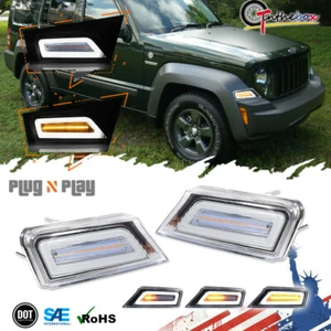 Clear Switchback LED Dynamic Signal Blinker Corner Lights For 08-12 Jeep Liberty - Picture 1 of 12