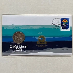 2018 Gold Coast XXI Commonwealth Games ANDA Overprint PNC with 50c Coin ONLY 500 - Picture 1 of 4