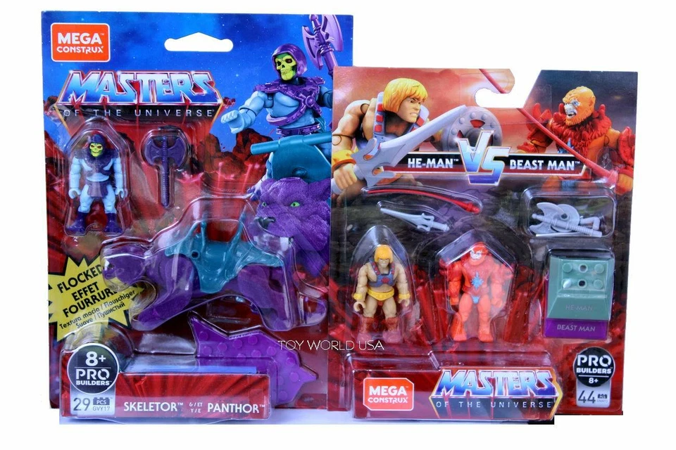 Mega Construx MASTERS OF THE UNIVERSE Skeletor & Panthor & He-Man vs Beastman - Image 1 of 1