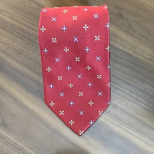 Brooks Brothers Makers Tie Mens Red Geometric Art Silk Luxury Necktie Made USA - Picture 1 of 7