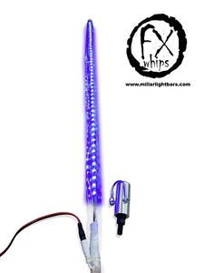 SINGLE 4ft quick disconnect BLUE LED light whip SXS ATV UTV rzr 4 wheeler RZR - Picture 1 of 7