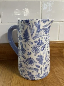 Blue Hare Floral Jug, 16cm - Photo 1/3
