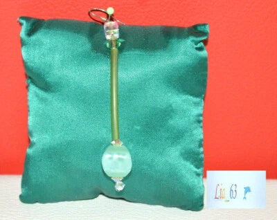 Orecchino Singolo Pendente Argento con Agata Verde Stile Anni 70 - Immagine 1 di 4