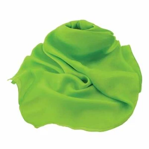 Schlichter limettengrüner großer quadratischer Chiffonschal aus reiner Seide - Bild 1 von 1