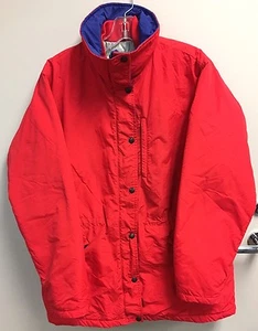 L.L. Bean Red Front Button Zipper 3 Pocket Jacket Nice Condition - Picture 1 of 9