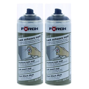2x FOERCH LACK SCHWARZ MATT  L213 0.4 LTR FARBSPRAY SPRÜHLACK - Bild 1 von 2