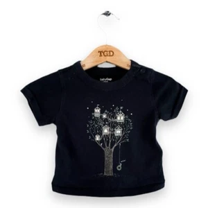 Baby Boys Gap Navy Blue Print 100% Cotton Short Sleeved T-Shirt Top 3-6 months - Picture 1 of 2