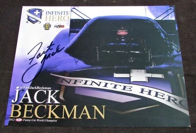 2013 Jack Beckman Infinite Hero Funny Car NHRA Autographed HANDOUT/POSTCARD - Image 1 of 2