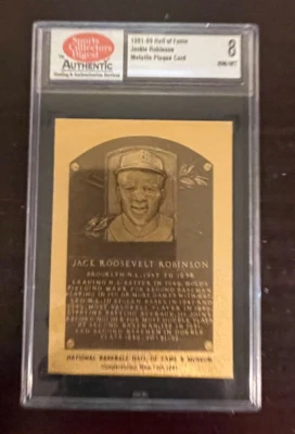 Jackie Robinson 1981-89Metallic Hall of Fame Plaque Card SCD NM/MT 8 Dodgers - Image 1 of 2
