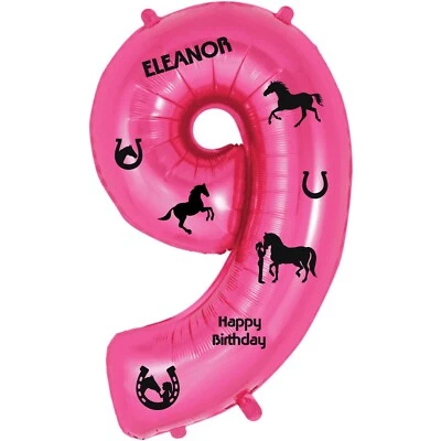 MISS STIXX Horse Rider Personalised Stable (STICKER ONLY) for Balloons Pony Party Birthday