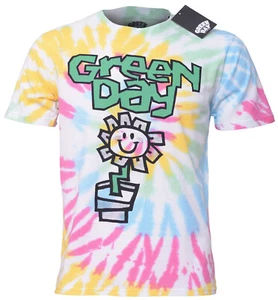 Official Green Day T Shirt Flower Pot Tie Dye White Kerplunk Logo New S To XXL - Picture 1 of 31