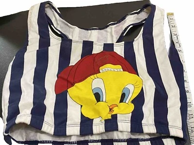 Looney Toons Tweety Sleeveless Tank /sports Bra With Tags Large ‘94 VINTAGE - Image 1 of 4