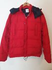 WOOD WOOD TIM JACKET Down/Feather Hooded Mid Length Puffer Jacket Red Size M