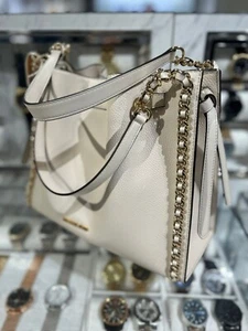 Michael Kors Damas Mina Grande Luz Crema Bolso Bolso de Hombro Cartera Bolso de Mano - Imagen 1 de 14