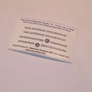 Matchbox Lesney King Size K 8b Guy Warrior Transporter Car Carrier Decals - Picture 1 of 4