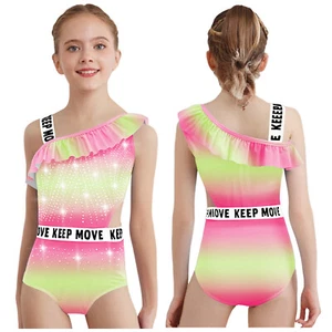 Kid Girl Bathing Suit Casual Swimwear Sparkly Swimsuit Stretchy Beachwear Soft - Picture 1 of 63