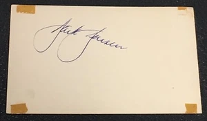 JACKIE JENSEN SIGNED AUTOGRAPHED 3X5 INDEX CARD 1950 NEW YORK YANKEES (d.1982) - Picture 1 of 1