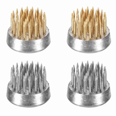 4 Pcs 0.9" Round Brass Floral Frogs Flower Arranger Holder Pin, Brass/Silver Foto 1 de 4