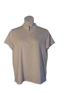 Chico's 3 (XL) White 1/4 Zip Polo Style Shirt Top Stretch - Picture 1 of 3