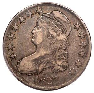 1827 O-117A R4 50C Square Base 2 Capped Bust Half Dollar PCGS SS30 - Bild 1 von 3