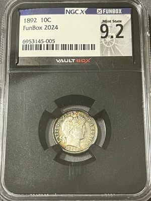 1892 Barber Dime Ms62 Toned  - Image 1 of 3