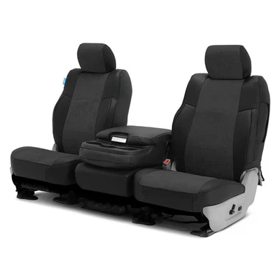 For Nissan TITAN XD 23-24 Ultisuede 1st Row Black & Charcoal Custom Seat Covers - Image 1 of 4