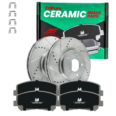 Front Drill/Slot Rotors + Ceramic Copper Free Brake Pads For INFINITI 2007-2015 Foto 1 de 4