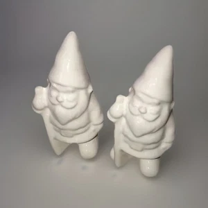 Juego Gnomo Cerámico Blanco Target Playground (2) Decoración Navidad Nuevo - Imagen 1 de 12