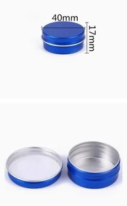 50 Pcs Blue Aluminum Round Cans With Lids, Reusable, Non Toxic Candle Making... - Picture 1 of 4