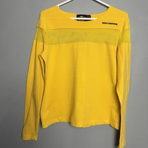 Vintage Y2K Women’s Harley Davidson Mesh Long Sleeve Yellow Biker Chick Shirt XL - Picture 1 of 11