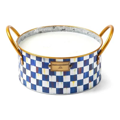 Brand New Mackenzie-Childs Royal Check Large Citronella Candle - Image 1 of 3