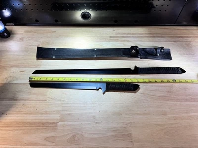 Conjunto de Espadas Ninja Tanto Lâmina Reta Full Tang Dual Empunhamento 18” 26” Bainha Dupla - Imagem 1 de 4