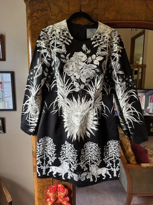 Lela Rose Long Sleeve Black/White Novelty Printed Dress, Size 12, Women’s - Image 1 of 4