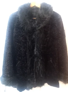 Damo Donna - Brown Coat - Faux Fur Trim - Size 12 - Picture 1 of 4