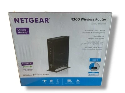 Netgear N300 300 Mbps 4-Port 10/100 Wireless N Router (WNR2000) NEW SEALED - Image 1 of 4