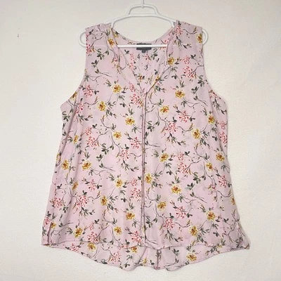 Cameo Tank Top Womens 2X Light Purple Floral Chiffon Lightweight Flowy Girly - Image 1 of 4