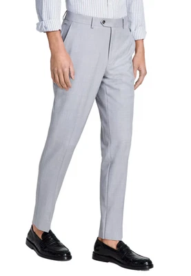 Pantalones de vestir BAR III para hombre talla 33x32 gris claro piel de tiburón ajustados mezcla de lana elásticos Foto 1 de 4
