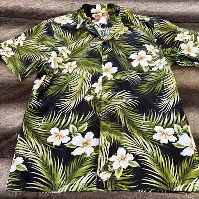 Camisa Hawaiana RJC Para Hombres Grande Floral Palmera Aloha Hecha en Hawai Foto 1 de 4