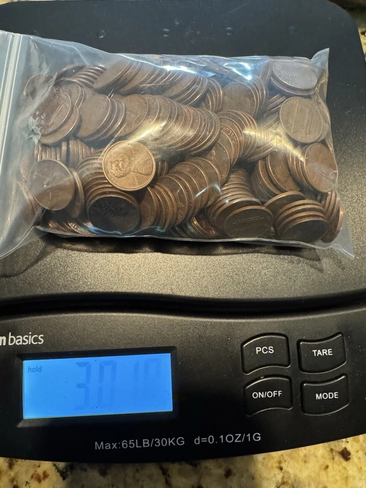 3 libras de centavos de cobre circulados a granel EE. UU. 1959-1982 SIN BUSCAR Foto 1 de 1