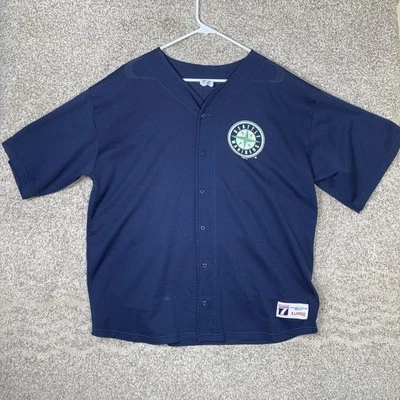 Seattle Mariners Griffey Jersey Mens Xtra Large XL Blue Mesh Logo 7 Vintage MLB - Image 1 of 4