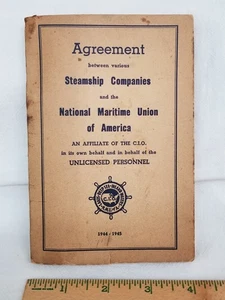 1944-45 Agreement Steamship Companies Maritime Union CIO Seafarer Personnel - Picture 1 of 7