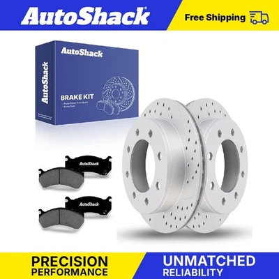 Rear Drilled Slotted Brake Rotors Premium Ceramic Pads for Hummer H2 6.0L Foto 1 de 2