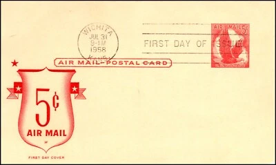 Scott UXC2 5 Cents Eagle House Of Farnam FDC Unaddressed - Image 1 of 2