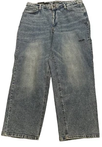 Damen High-Rise 90er Relaxed Slashed Straight Jeans Wild Fable Medium Wash Gr.4 - Bild 1 von 8