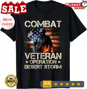 Combat Veteran Operation Desert Storm Soldier Gift Unisex T-Shirt - Picture 1 of 12