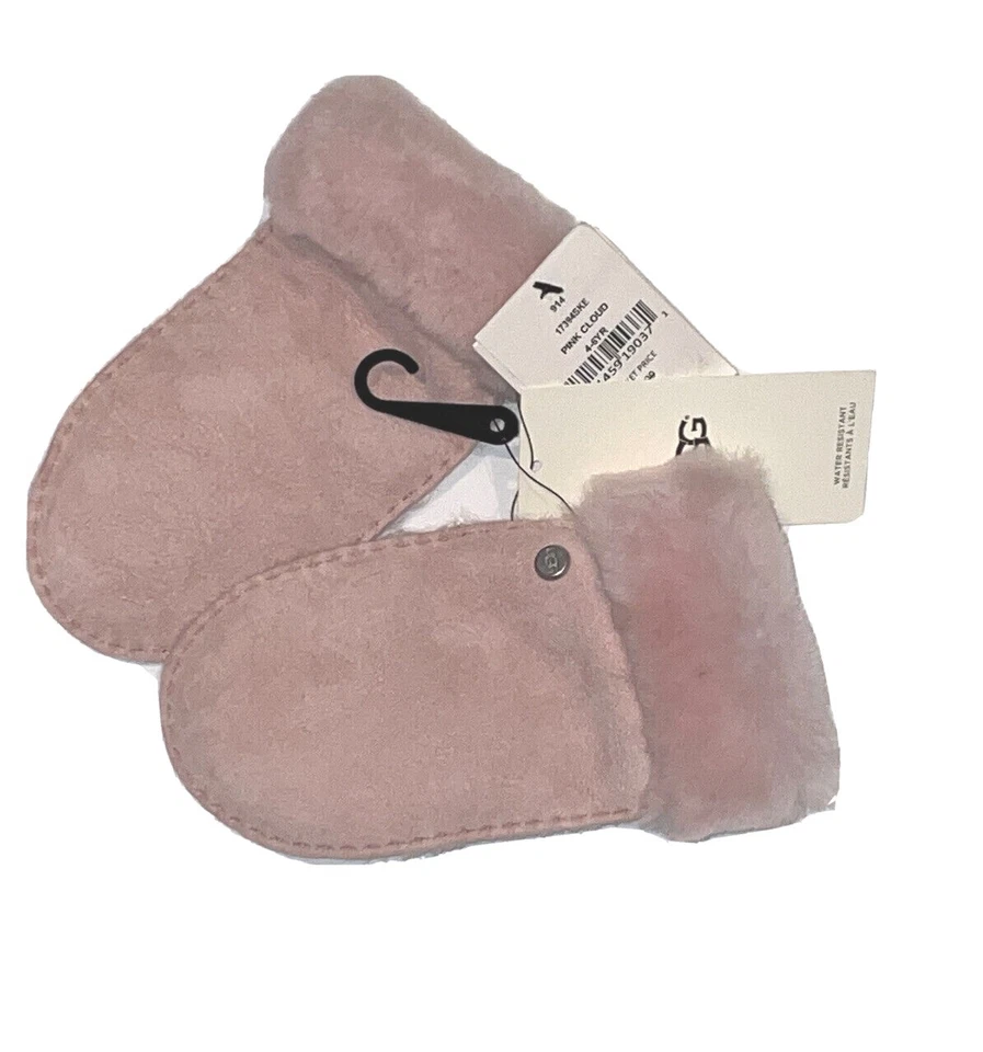 UGG Suede Fur Lined Kids Gloves/Mittens; Pink, Chestnut or Grey 2-4YR, 4-6YR NWT - Image 1 of 1